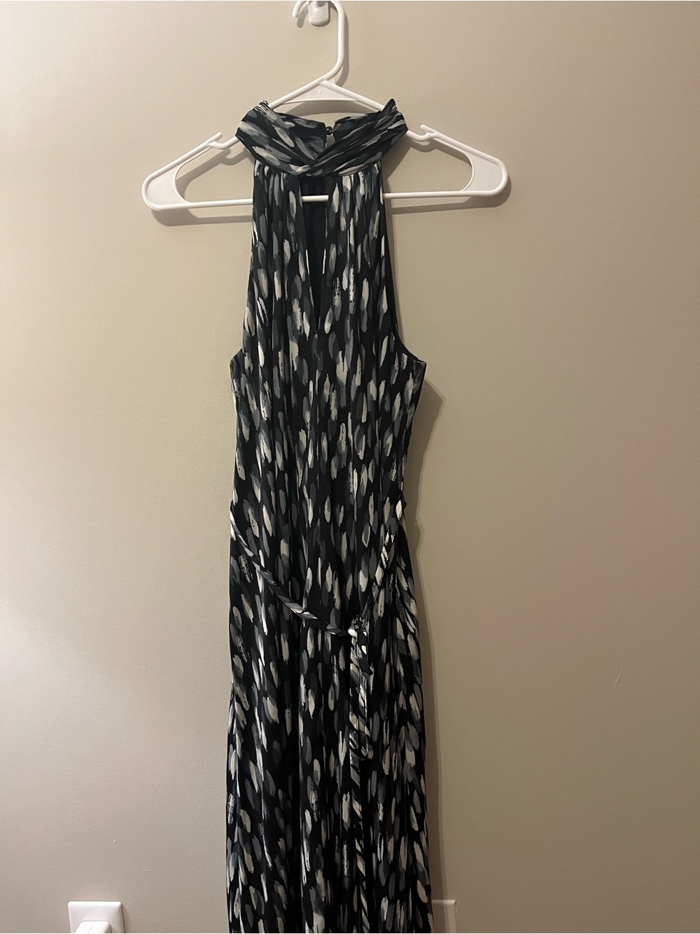 Banana Republic | Black & White Halter Maxi Dress